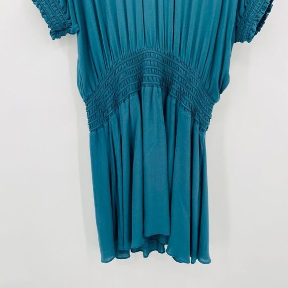 NWT Floreat Anthropologie Size 14 Teal Blue Azriel Corded Mini Dress - Picture 6 of 13